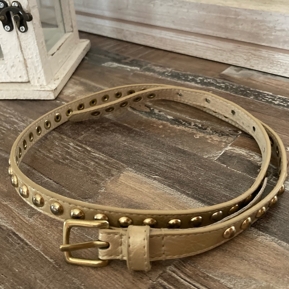 Via Spiga Golden Leather and Studs Belt
